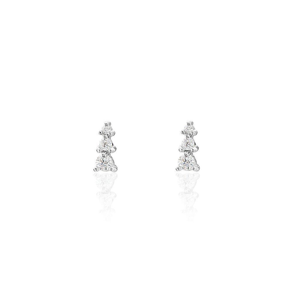Boucles D'oreilles Puces Antonina Argent Blanc Oxyde De Zirconium - Puces Femme | Marc Orian
