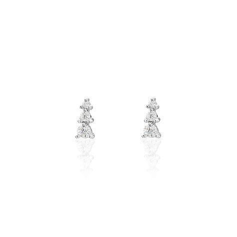 Boucles D'oreilles Puces Antonina Argent Blanc Oxyde De Zirconium - Puces Femme | Marc Orian