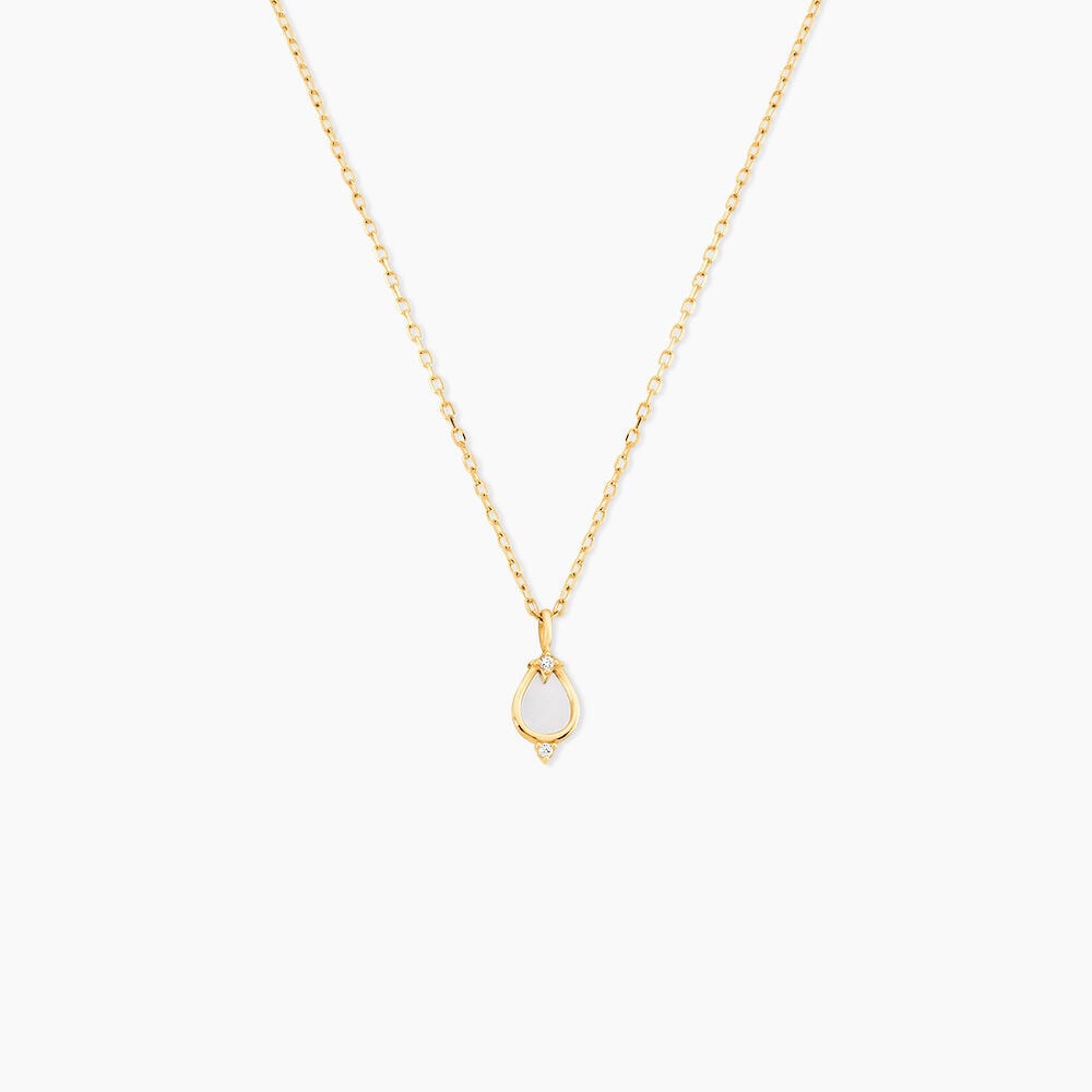 Collier Cadoc Or Jaune Nacre Oxyde De Zirconium - Colliers avec pierres Femme | Marc Orian