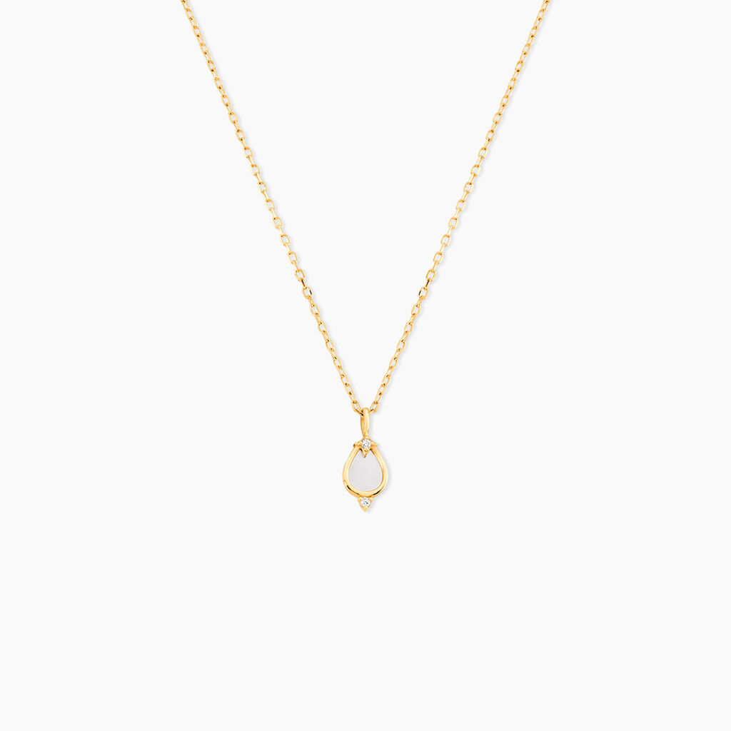 Collier Cadoc Or Jaune Nacre Oxyde De Zirconium - Colliers avec pierres Femme | Marc Orian