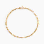 Bracelet Or Jaune Cam&eacute;o Maille Altern&eacute;e 1/3 - Bracelets mailles Femme | Marc Orian