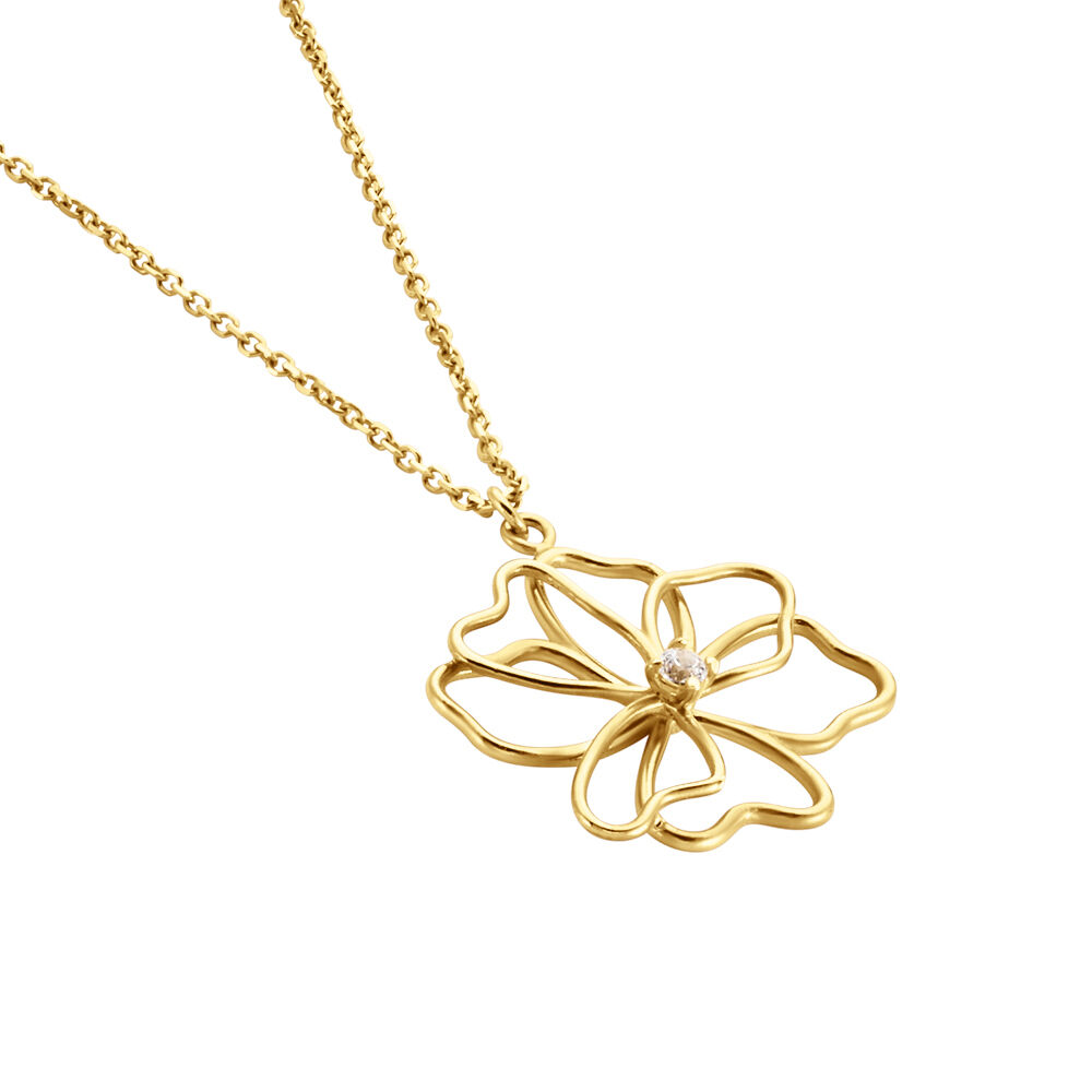 Collier Floraison Dorée Or Jaune Oxyde De Zirconium - Colliers avec pierres Femme | Marc Orian