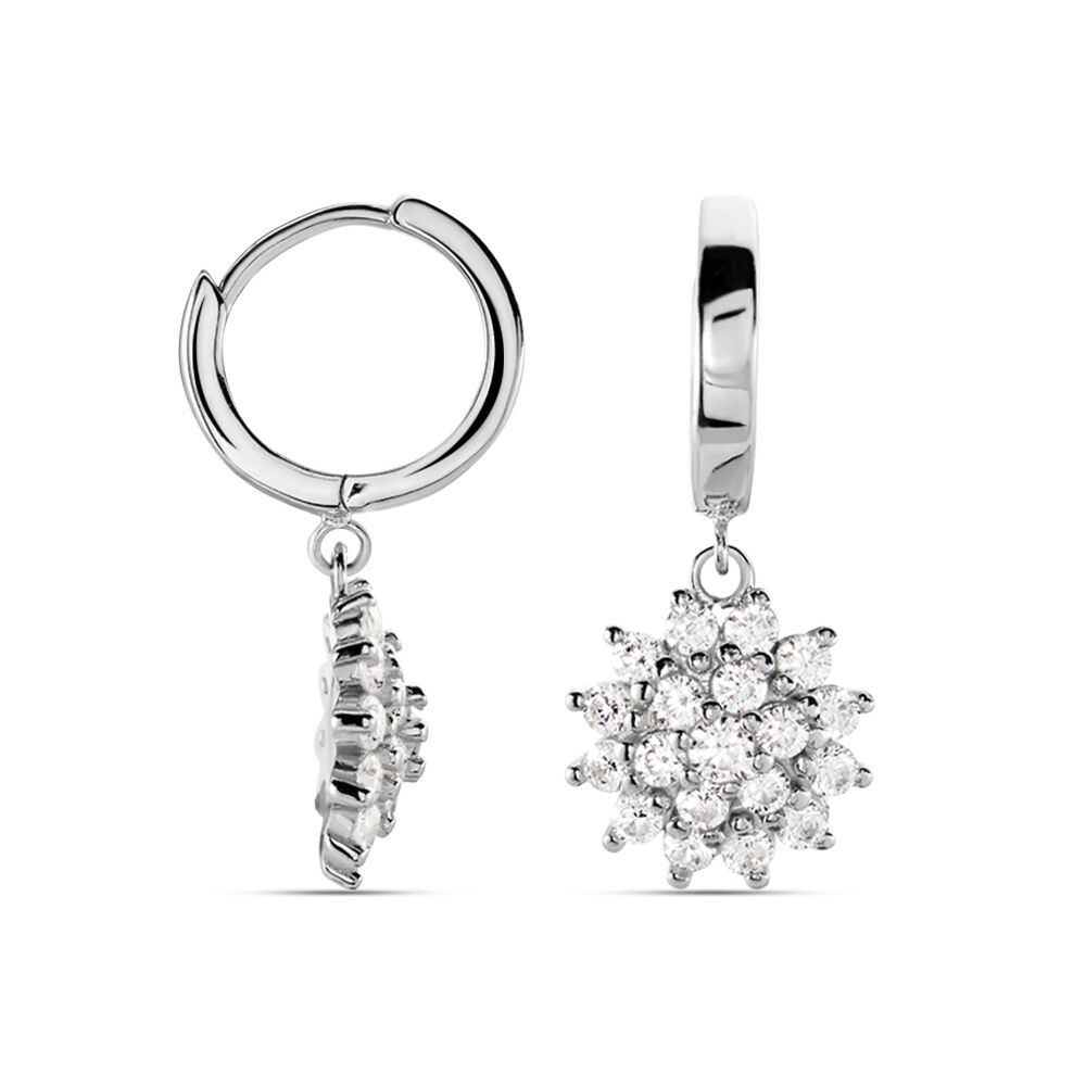 Créoles Argent Blanc Maximille Oxydes De Zirconium - Créoles Femme | Marc Orian