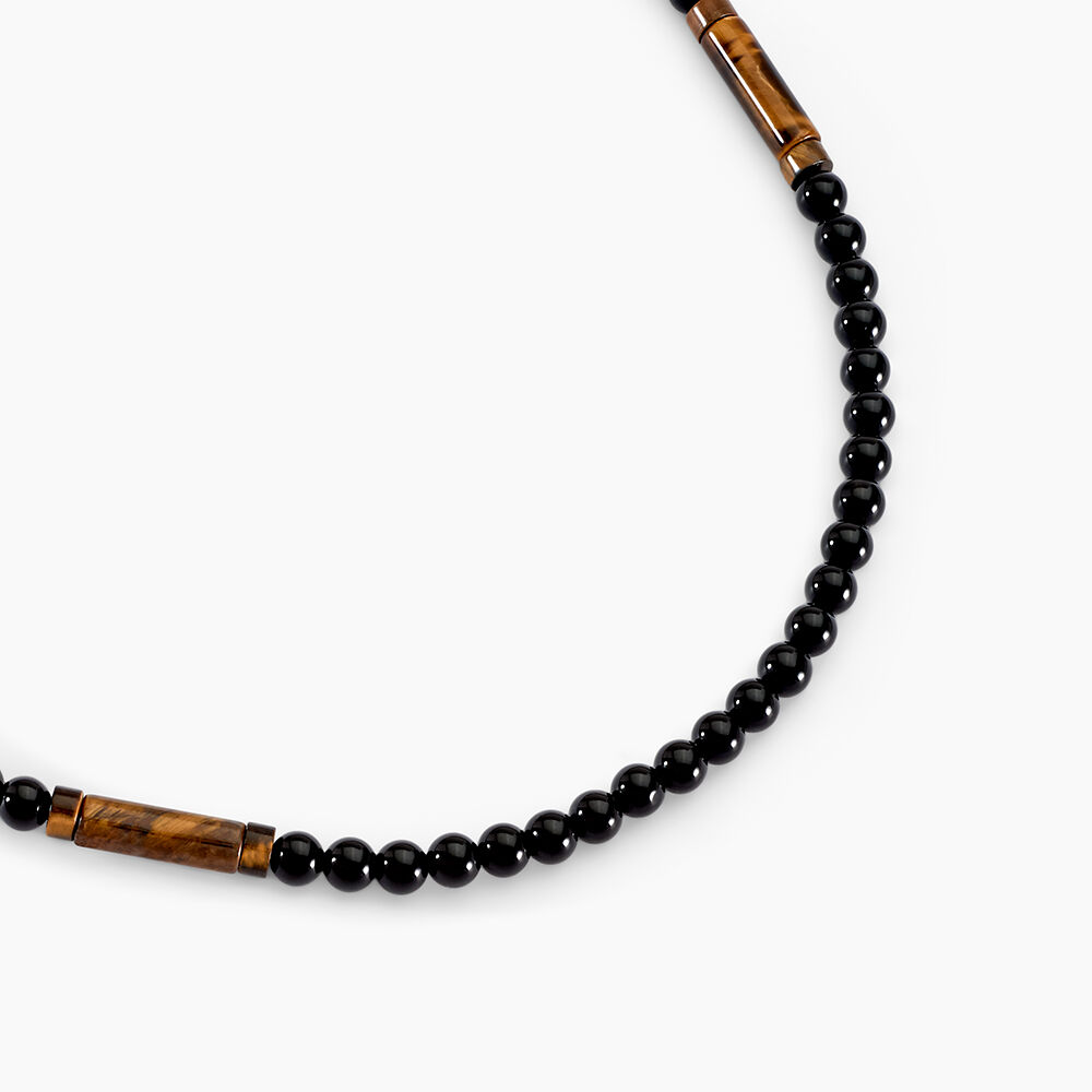 Collier Jourdan Jaycob Autres Noir Agate Quartz - Colliers avec pierres Homme | Marc Orian
