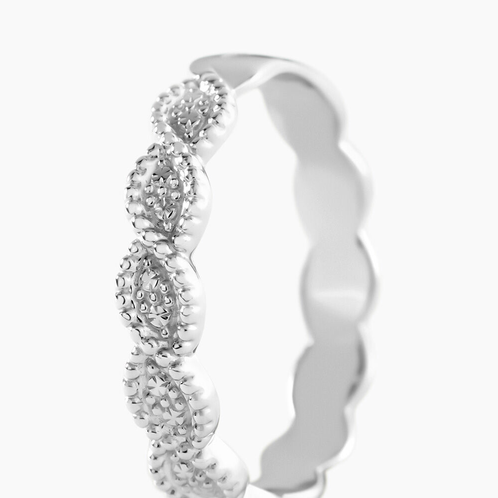 Alliance Marielle Ruban Plat Or Blanc - Alliances duo Unisex | Marc Orian