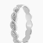 Alliance Marielle Ruban Plat Or Blanc - Alliances duo Unisex | Marc Orian