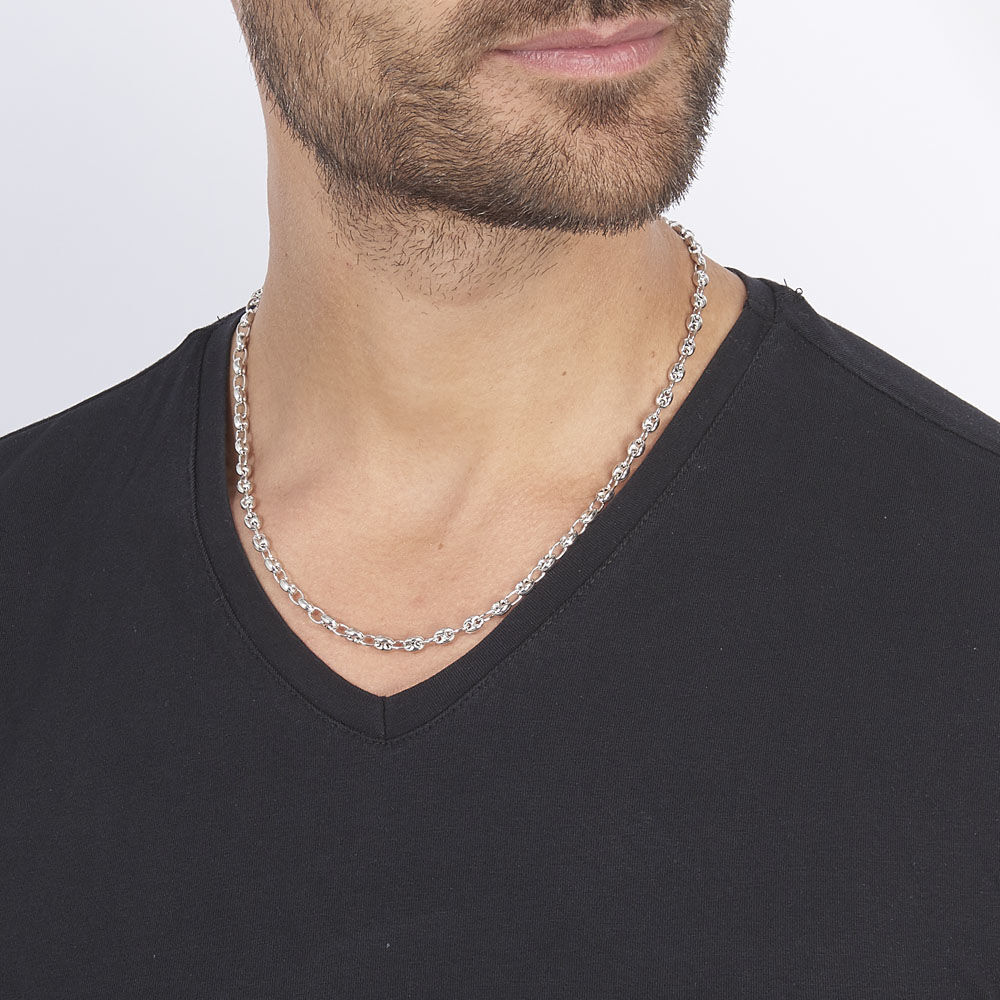 Collier Carrus Argent Blanc - Chaines Homme | Marc Orian