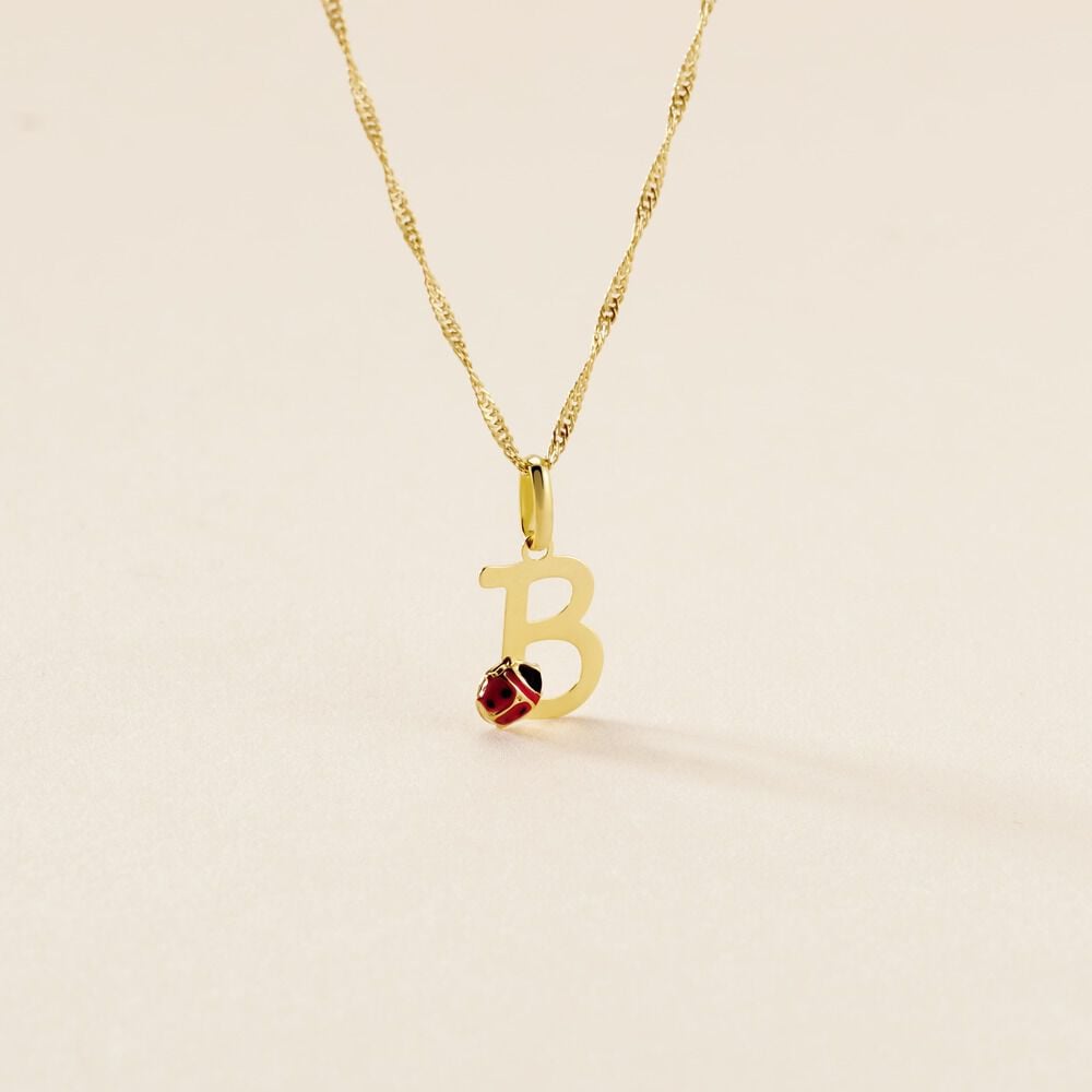 Pendentif Helidie Coccinelle Lettre Or Jaune - Pendentifs Enfant | Marc Orian