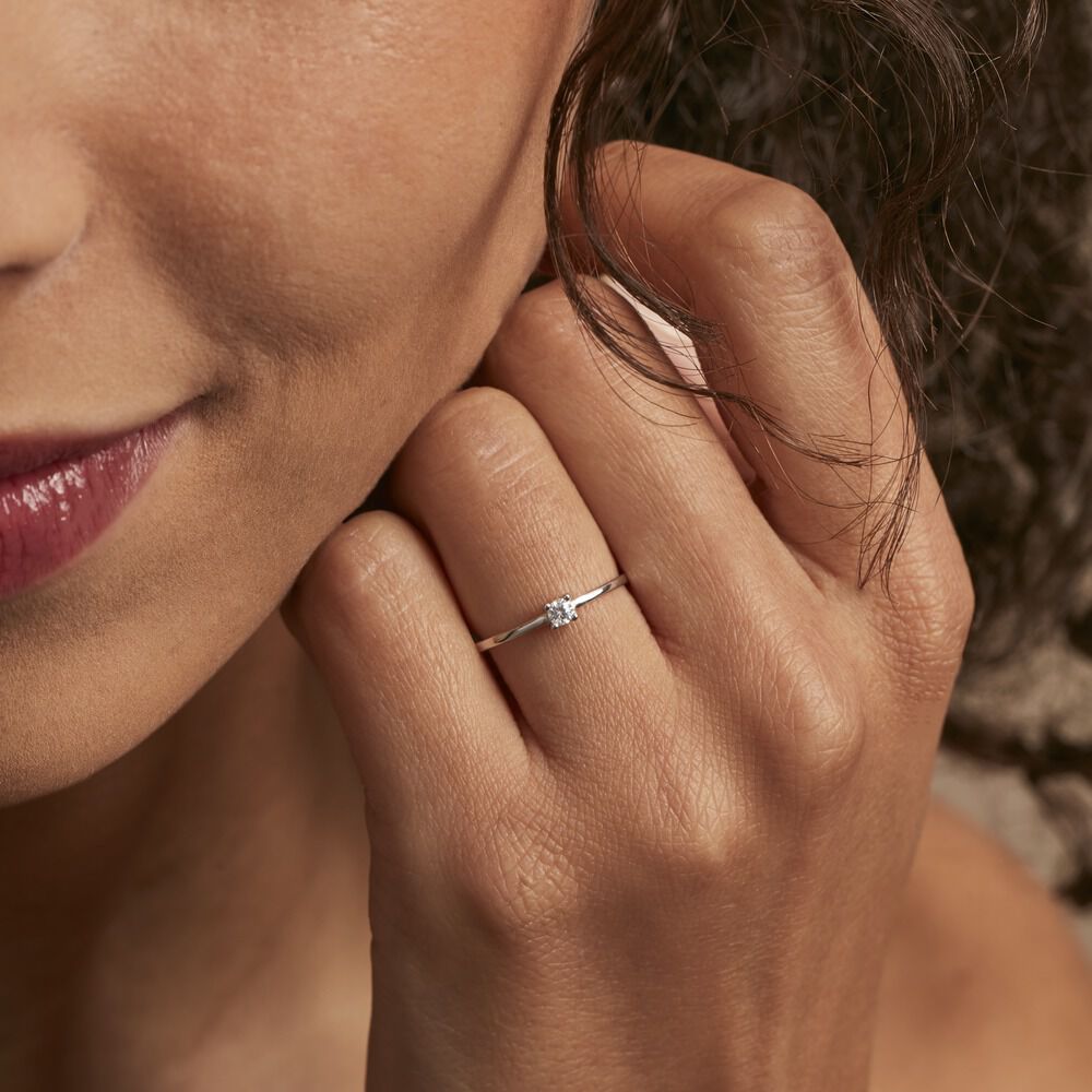 Bague Solitaire 1er Solitaire Argent Blanc Oxyde De Zirconium - Solitaires Femme | Marc Orian