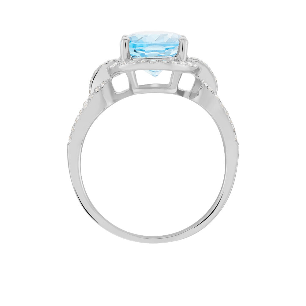 Bague Ayanna Or Blanc Topaze Et Oxyde De Zirconium - Bagues pierres fines Femme | Marc Orian