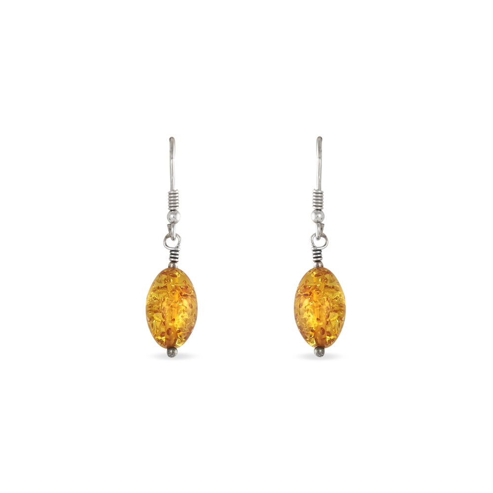 Boucles D'oreilles Argent Blanc Ilena Ambre - Pendantes Femme | Marc Orian