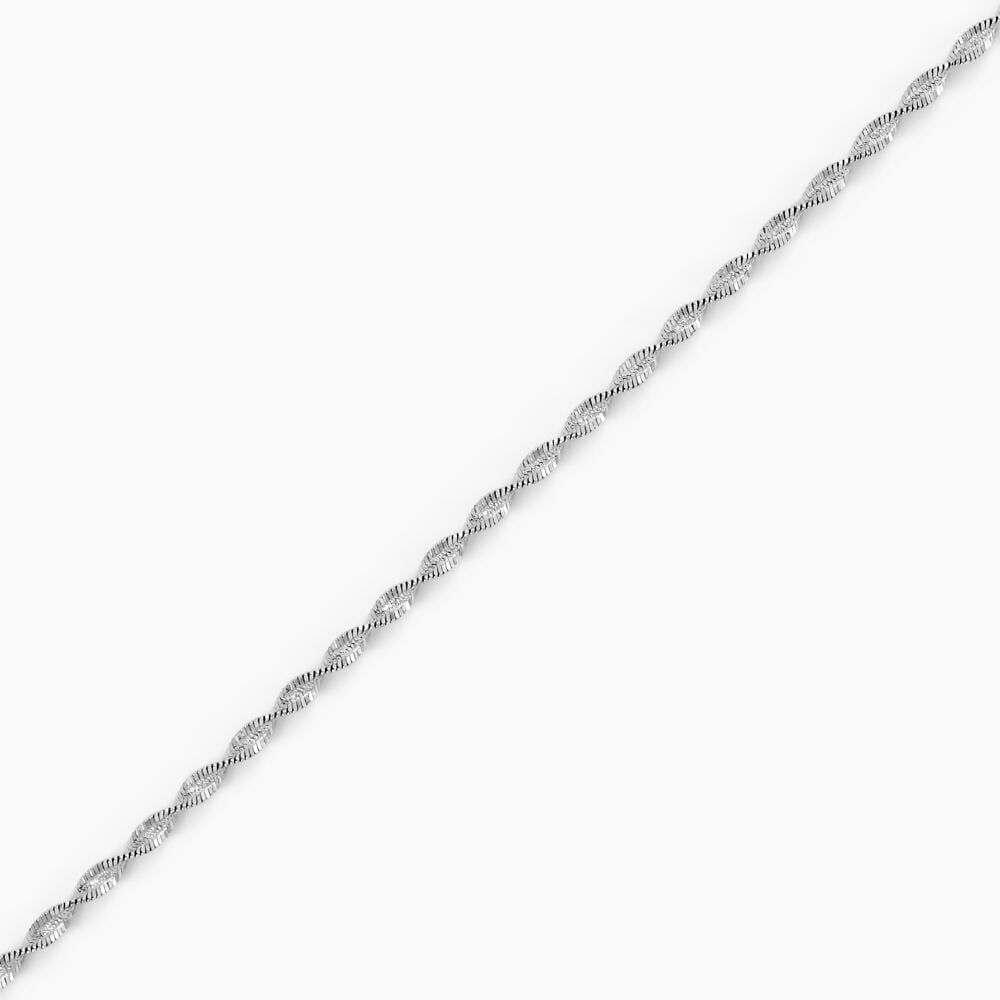 Bracelet Ciana Torsade Diamante Argent Blanc - Bracelets chaînes Femme | Marc Orian