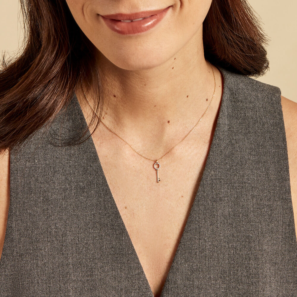 Collier Key Or Jaune Diamant - Colliers avec pierres Femme | Marc Orian