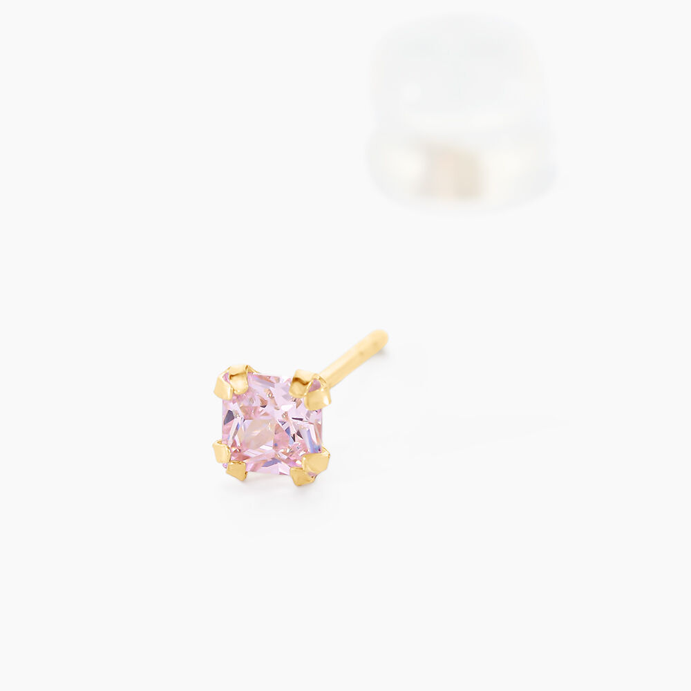 Boucles D'oreilles Puces Doreen Carre Or Jaune Oxyde De Zirconium - Puces Famille | Marc Orian