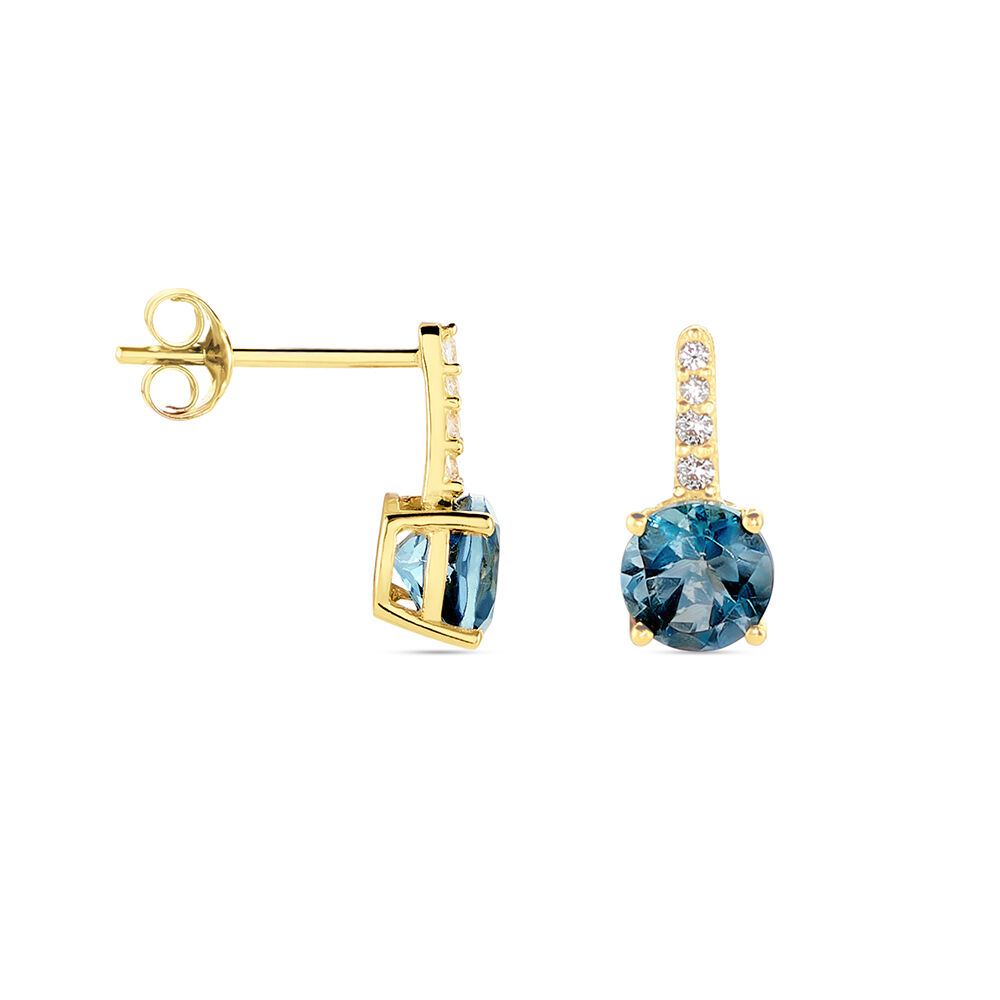 Bijoux D'oreilles Monroe Or Jaune Topaze Oxyde De Zirconium - Puces Femme | Marc Orian