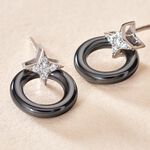 Boucles D'oreilles Pendantes Merelle Argent Blanc C&eacute;ramique Oxyde - Pendantes Femme | Marc Orian
