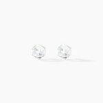 Boucles D'oreilles Puces Bridie Argent Blanc Pierre De Synthese - Puces Femme | Marc Orian