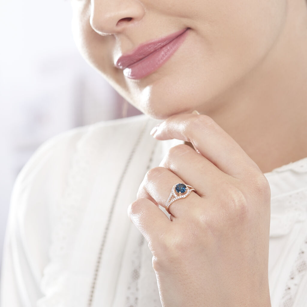 Bague Jannha Or Rose Topaze Et Oxyde De Zirconium - Bagues Femme | Marc Orian