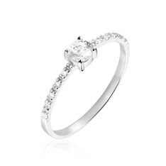 Bague Solitaire Servana Or Blanc Oxyde De Zirconium - Bagues Solitaire Femme | Marc Orian