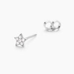 Boucles D'oreilles Puces Ziya Argent Blanc Oxyde De Zirconium - Puces Femme | Marc Orian