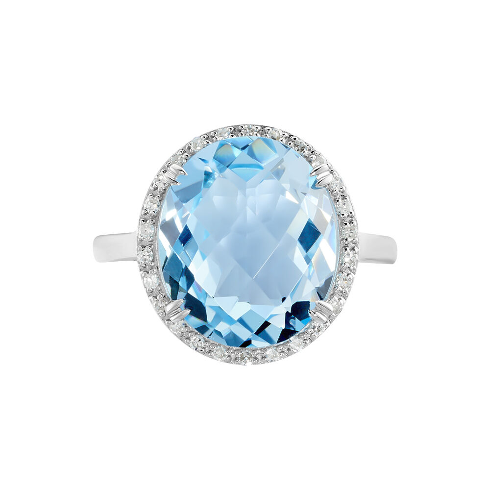 Bague pierre bleue claire Clearance