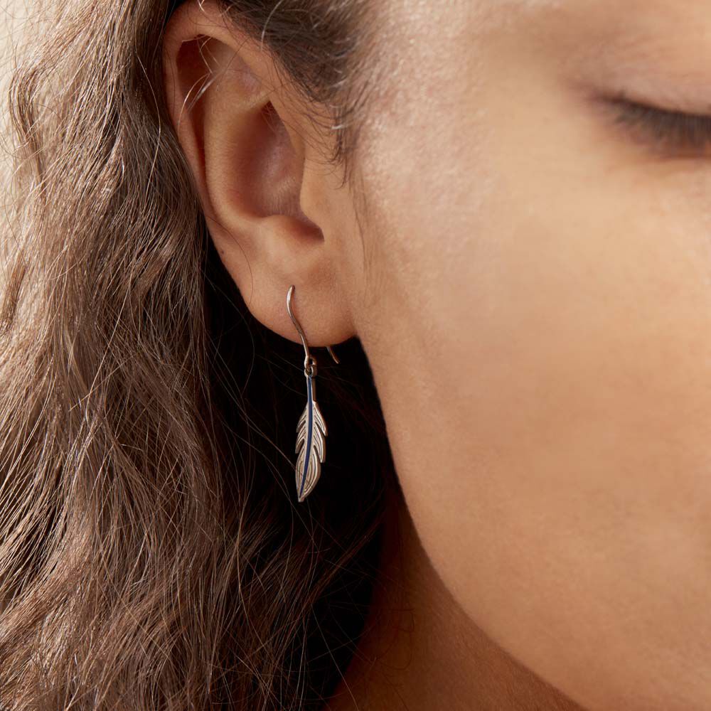 Boucles D'oreilles Pendantes Argent Blanc Stieg - Pendantes Femme | Marc Orian
