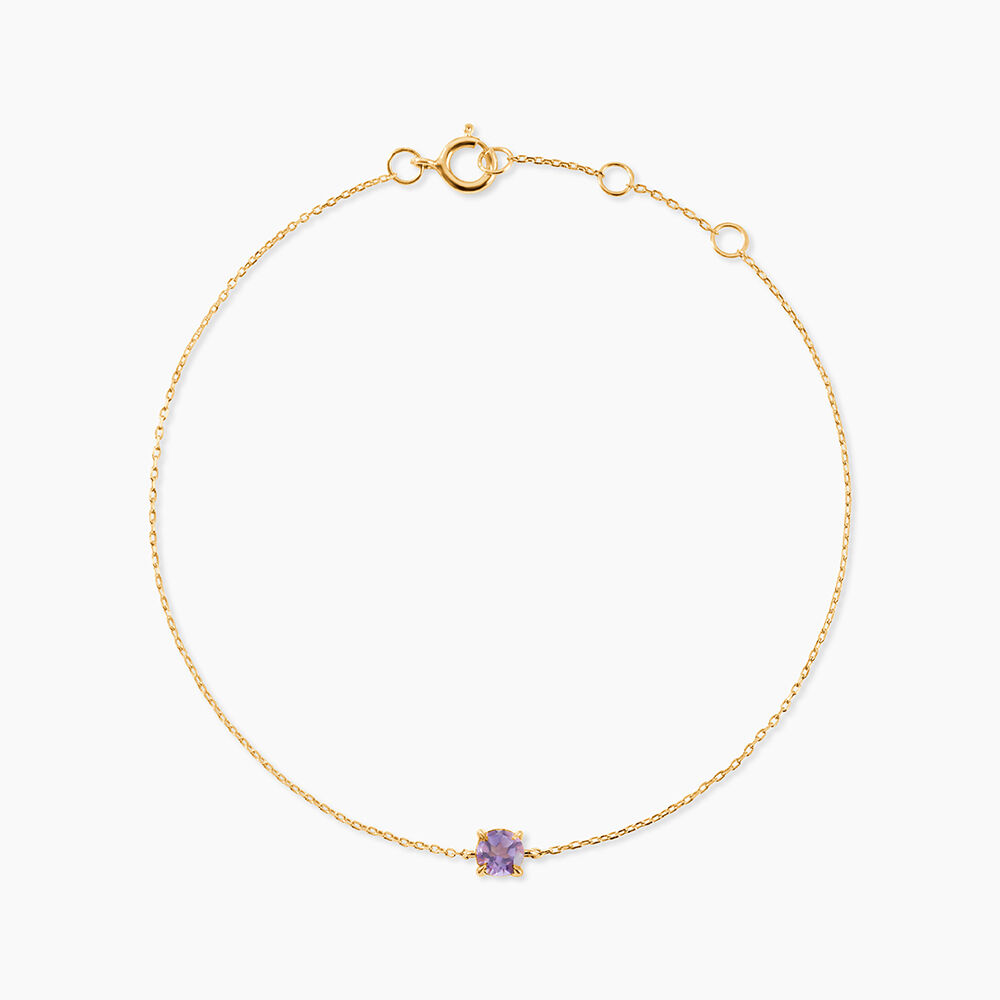 Bracelet Sa&iuml;da Or Jaune Am&eacute;thyste - Bracelets cha&icirc;nes Femme | Marc Orian