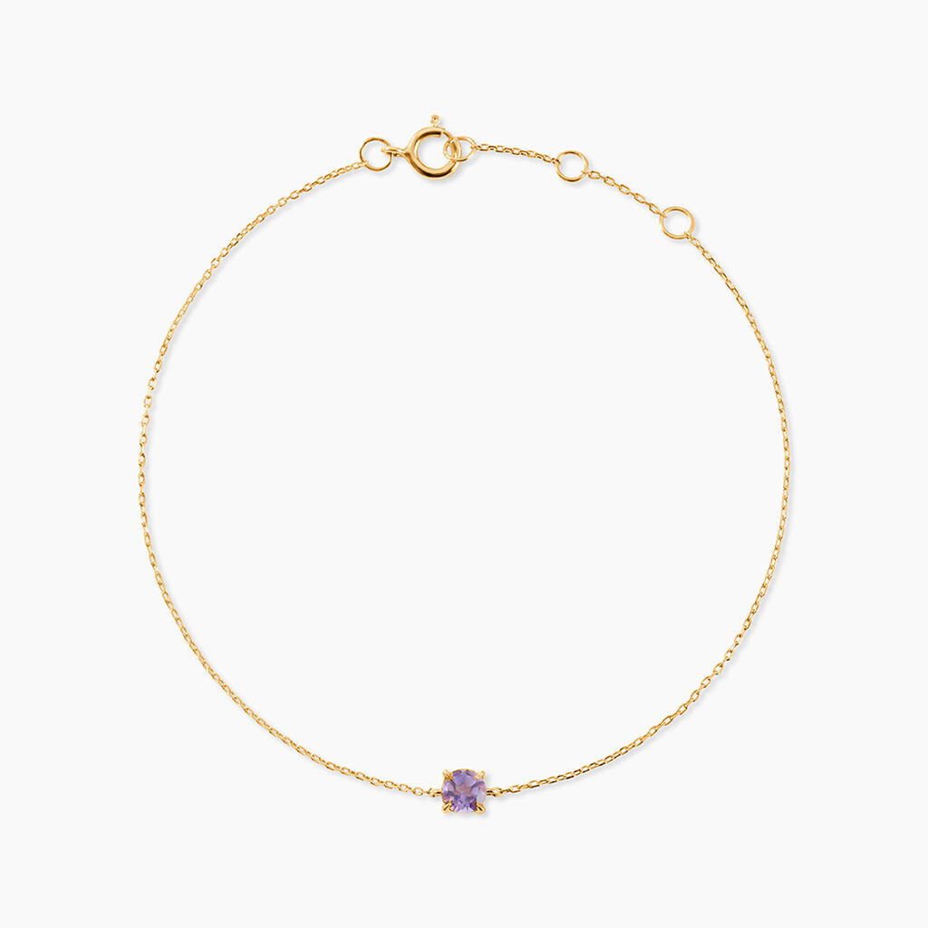 Bracelet Sa&iuml;da Or Jaune Am&eacute;thyste - Bracelets cha&icirc;nes Femme | Marc Orian