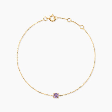 Bracelet Sa&iuml;da Or Jaune Am&eacute;thyste - Bracelets cha&icirc;nes Femme | Marc Orian