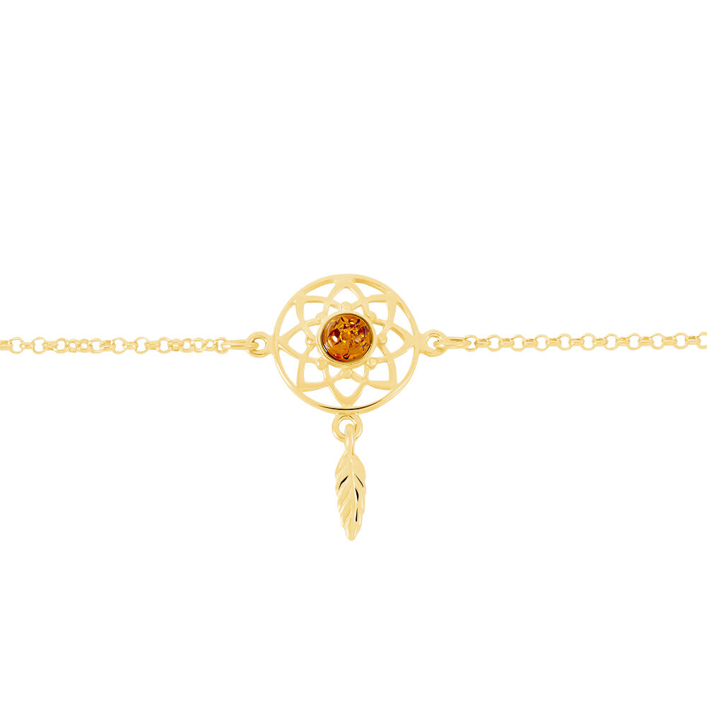 Bracelet Argent Doré Lona Ambre - Bracelets chaînes Femme | Marc Orian