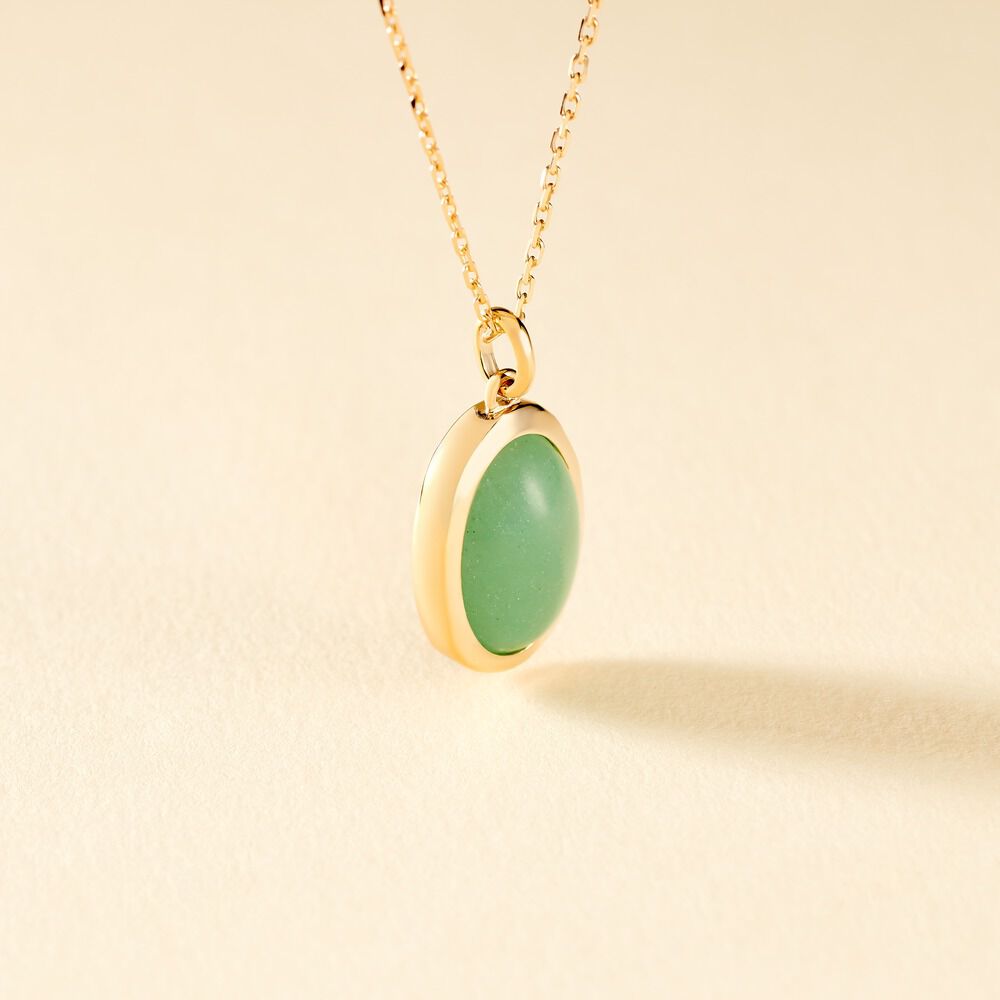 Collier Veina Plaqu&eacute; Or Jaune Aventurine - Colliers avec pierres Femme | Marc Orian