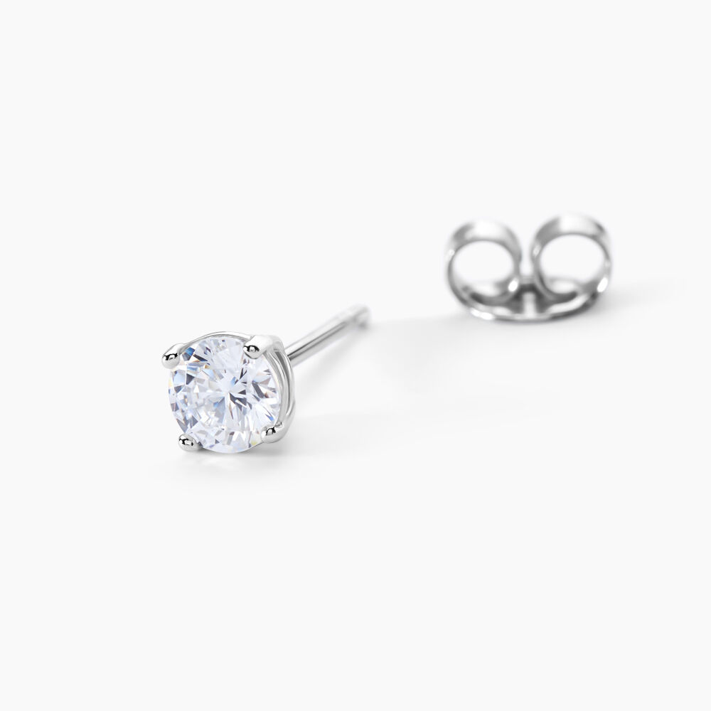 Boucles D'oreilles Puces Rio Argent Blanc Oxyde - Puces Femme | Marc Orian