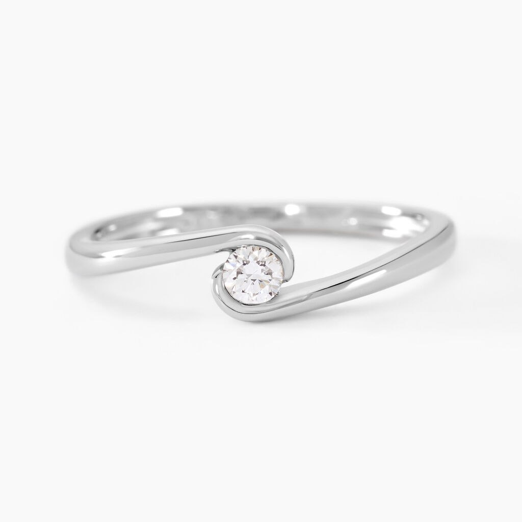 Bague Dulce Argent Blanc Diamant Synthétique - Solitaires Femme | Marc Orian