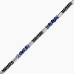 Bracelet Naturel Acier Blanc Sodalite H&eacute;matite - Bracelets cha&icirc;nes Homme | Marc Orian