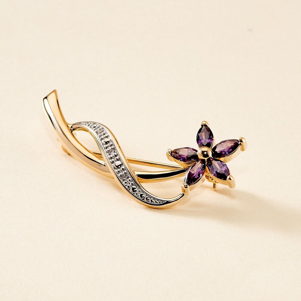 Broche Maxanceae Plaqué Or Jaune Oxyde De Zirconium - Broches Femme | Marc Orian