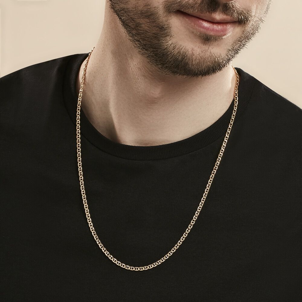 Collier Capucin Or Jaune Maille Marine Plate - Chaines Homme | Marc Orian