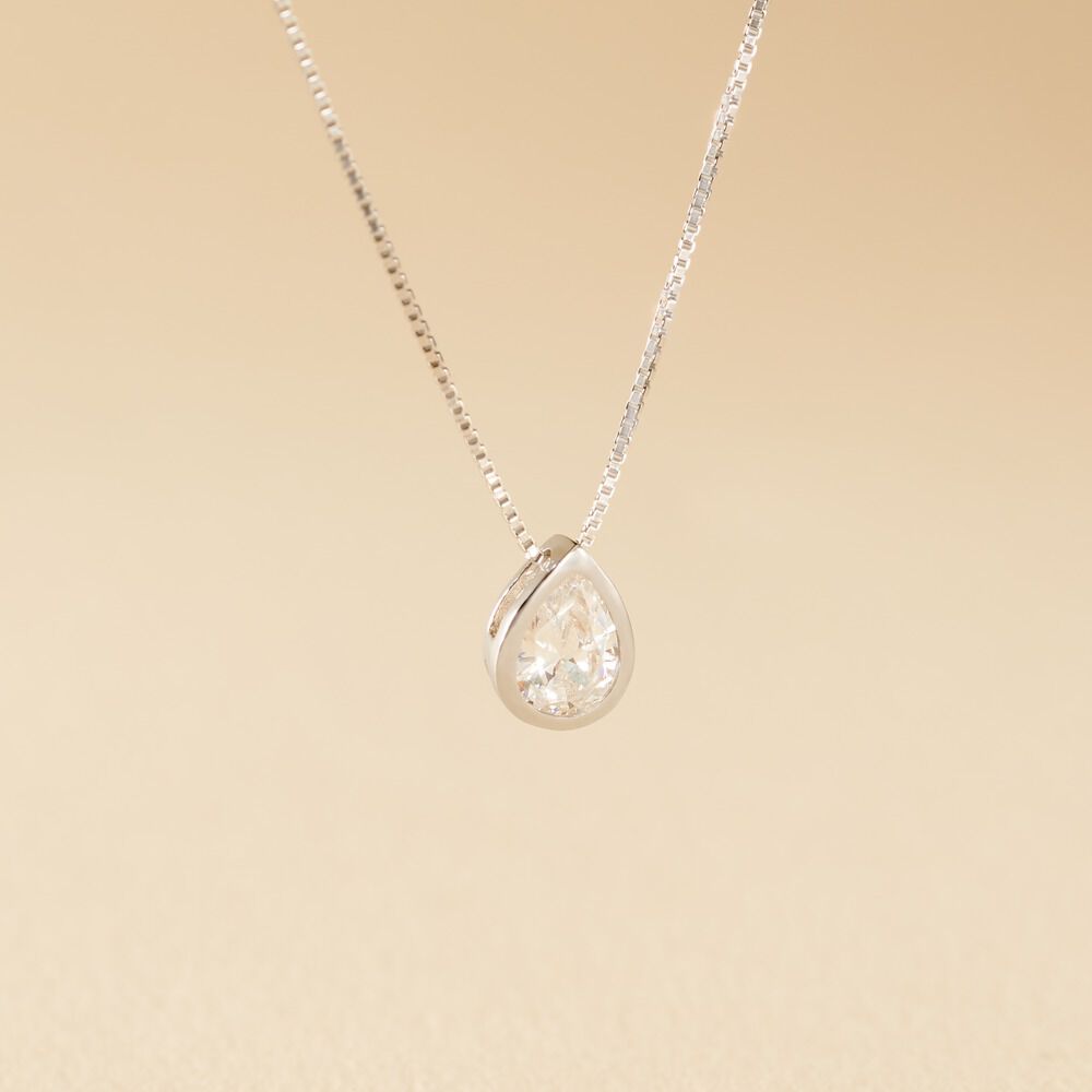Collier Cherice Argent Blanc Oxyde De Zirconium - Colliers avec pierres Femme | Marc Orian