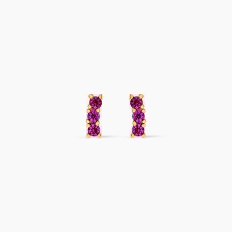 Boucles D'oreilles Puces Plaqu&eacute; Or Jaune Alodia Oxydes De Zirconium - Puces Femme | Marc Orian