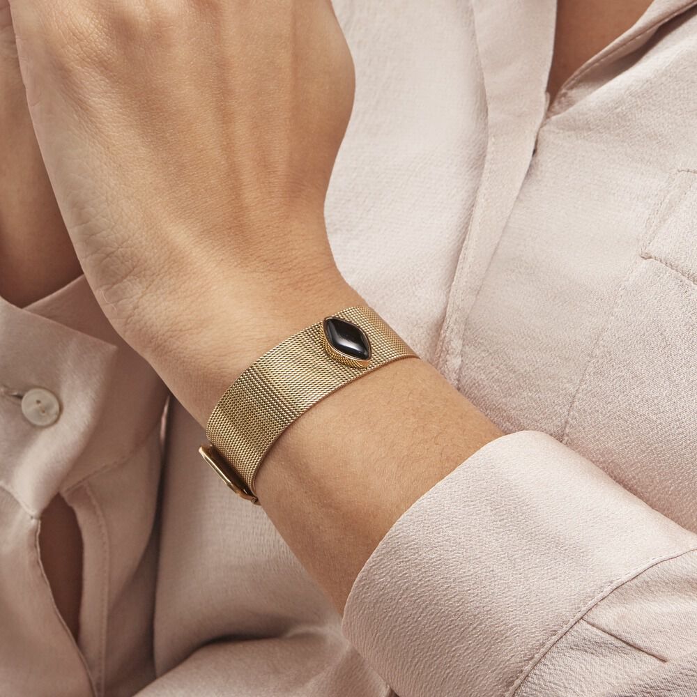 Bracelet Maille Acier Doré Ryad Agate - Bracelets mailles Femme | Marc Orian