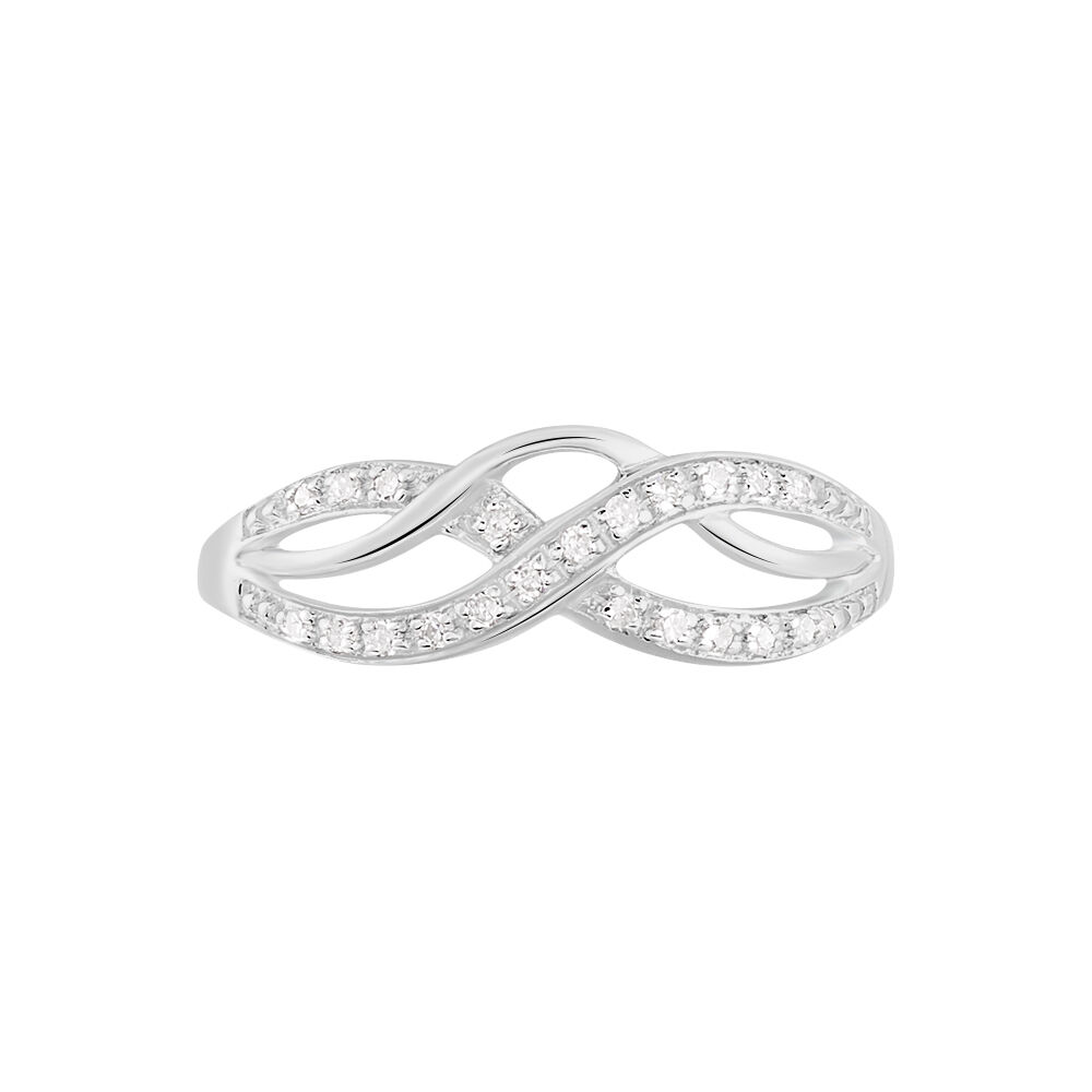 Bague Vaguelette Or Blanc Diamant - Bagues pierres précieuses Femme | Marc Orian