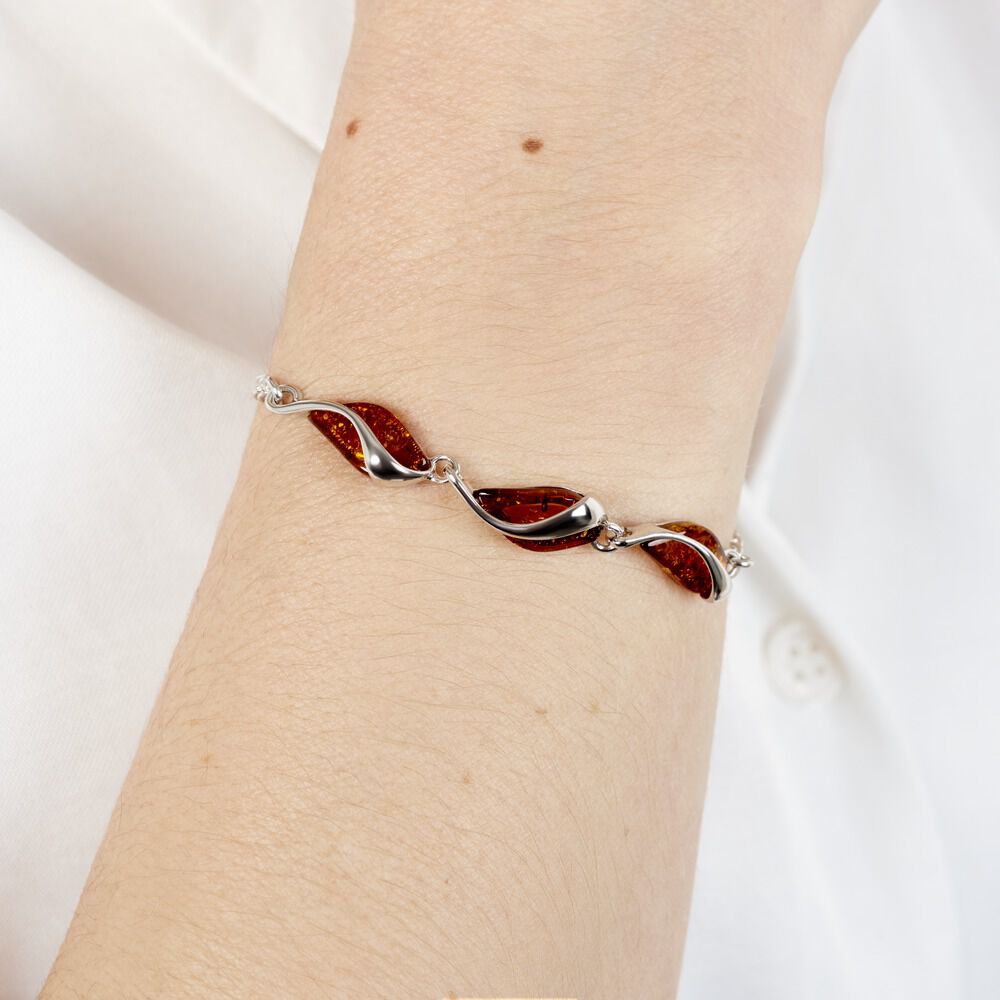 Bracelet Argent Blanc Eve-liseae Ambre - Bracelets chaînes Femme | Marc Orian