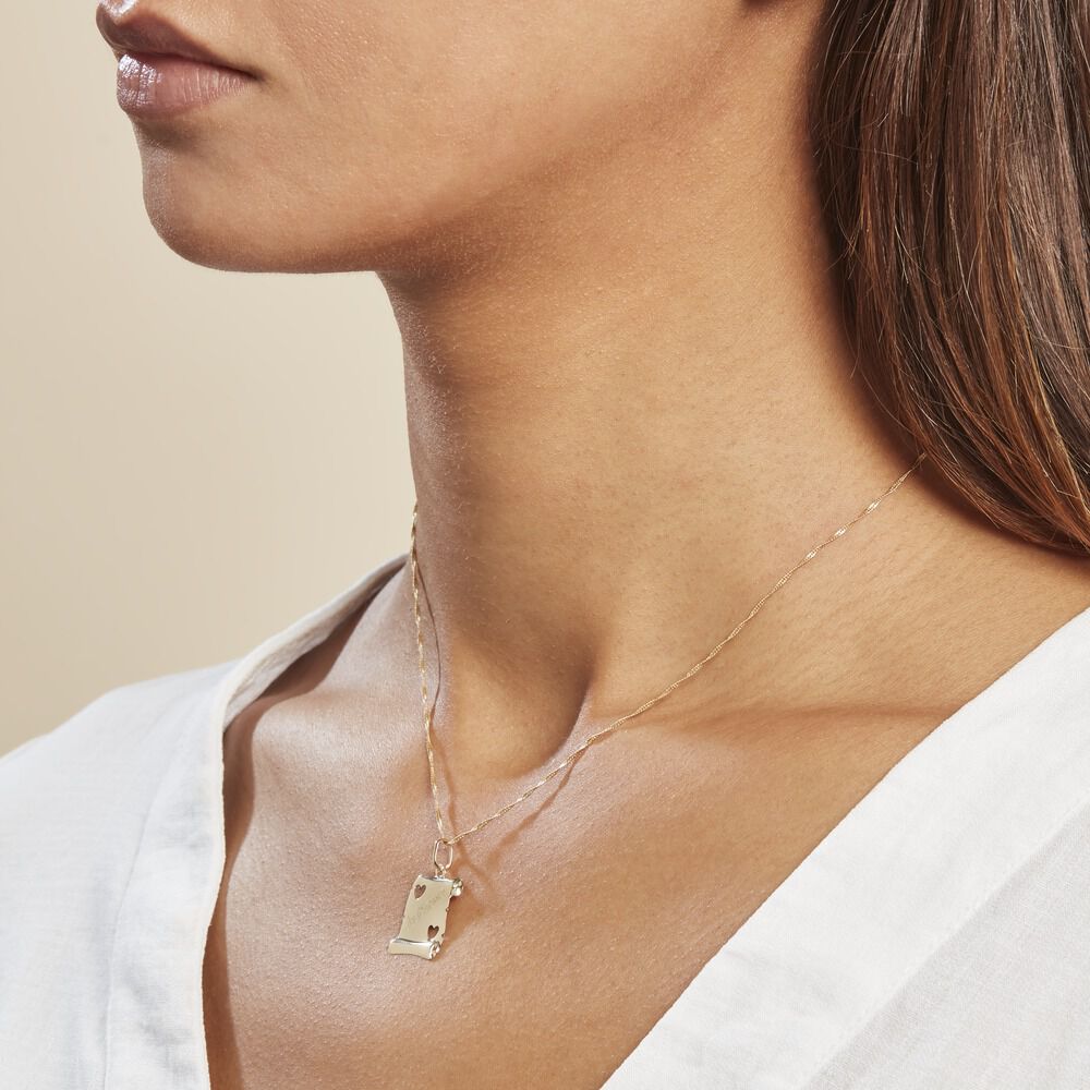 Pendentif Sirona Parchemin Message Or Jaune - Bijoux personnalisés Famille | Marc Orian