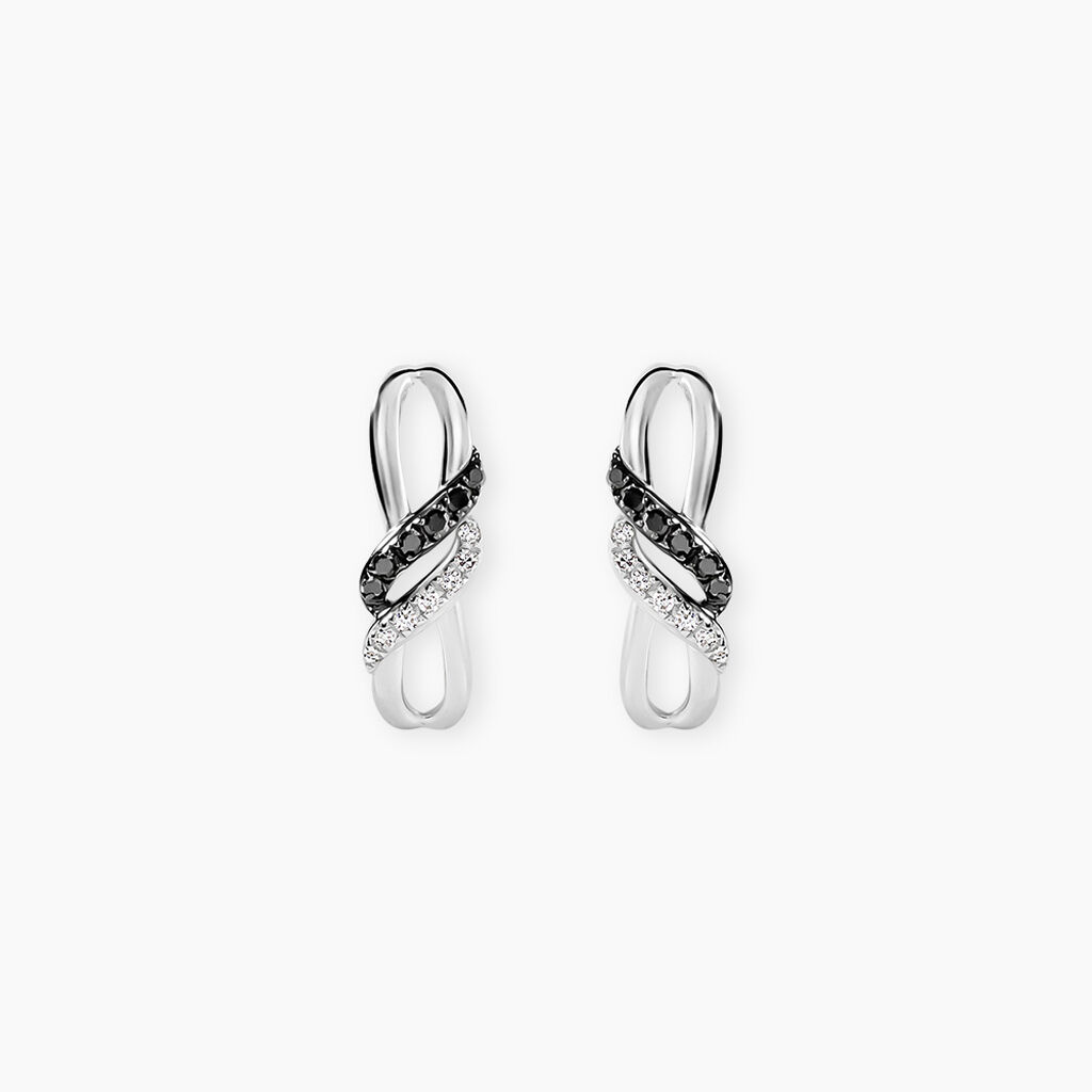 Boucles D'oreilles Puces Aline Or Blanc Diamant - Puces Femme | Marc Orian