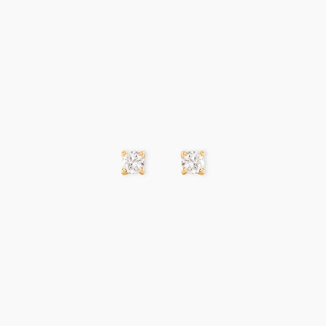Boucles D'Oreilles Puces One Or Jaune Diamants - Boucles d'oreilles mariage Femme | Marc Orian