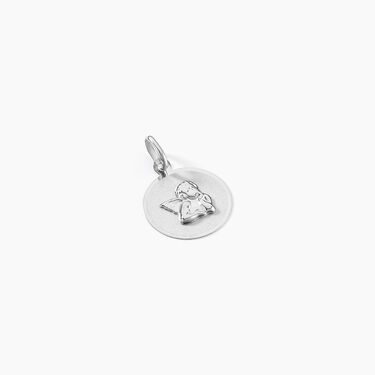 Pendentif Hanita Ange Rond Satine Or Blanc