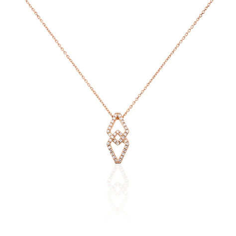 Collier Lisa Or Rose Diamant - Colliers avec pierres Femme | Marc Orian