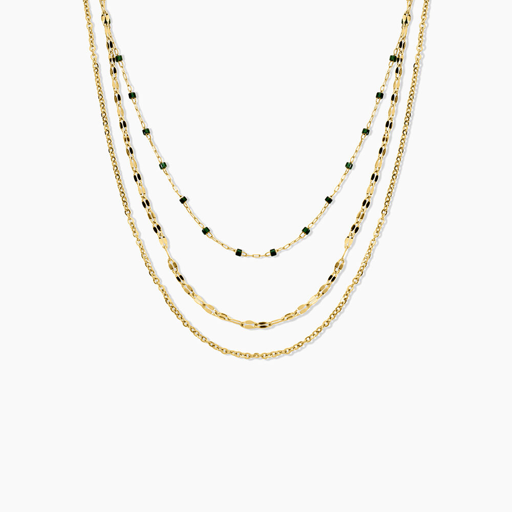 Collier Amala Acier Jaune Verre - Colliers avec pierres Femme | Marc Orian