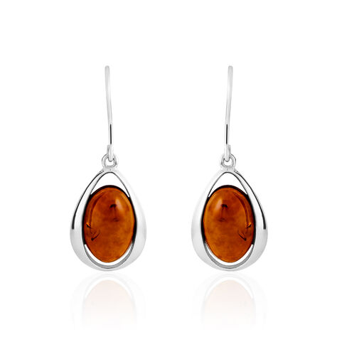 Boucles D'oreilles Pendantes Hilda Argent Blanc Ambre - Boucles d'oreilles Pendantes Femme | Marc Orian
