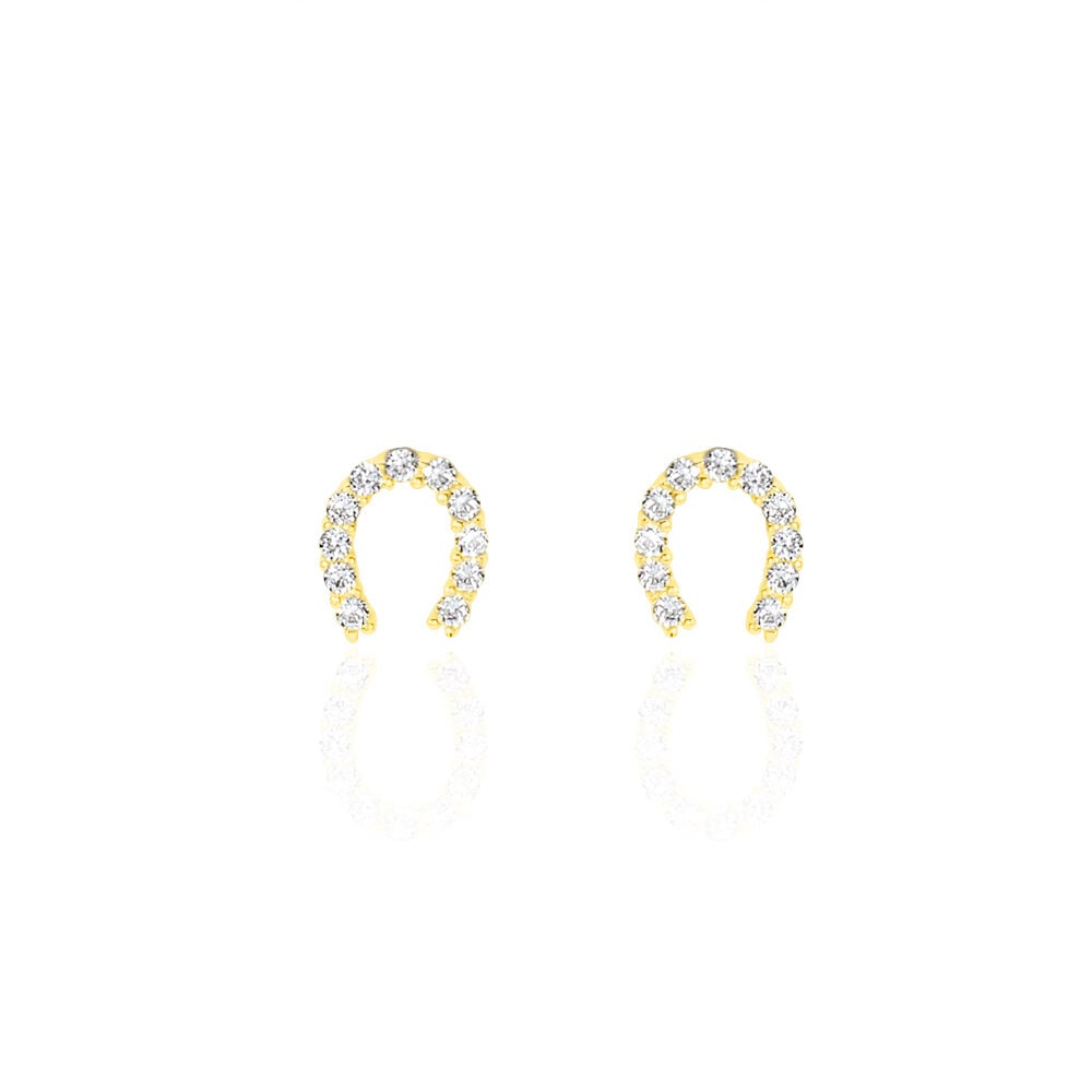 Boucles D'oreilles Puces Elouen Fer A Cheval Or Jaune Oxyde - Puces Femme | Marc Orian