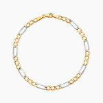 Bracelet Or Bicolore Maille Altern&eacute;e 1/3 - Bracelets mailles Femme | Marc Orian